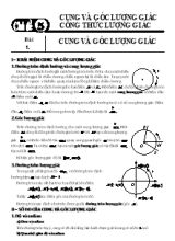 500 Câu trắc nghiệm Toán 10 - Bài 1 Cung góc công thức lượng giác (Có đáp án và lời giải)